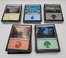 500 Magic The Gathering MTG Basic Land Cards - 100 of Each Color! - Image 1