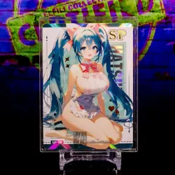 Hatsune Miku Premium Waifu Card Vocaloid Goddess SP Silver Holo Foil Anime - Image 1