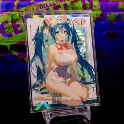 Hatsune Miku Premium Waifu Card Vocaloid Goddess SP Silver Holo Foil Anime - Image 3