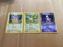 XY Evolutions Pokemon 3 Card Lot Non Holo Pikachu, Raichu, Mewtwo - Image 2