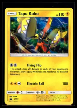2017 Sun & Moon Promos Tapu Koko #SM31 Cosmos Holo Pokemon Card - Image 1
