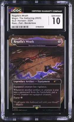 MTG SLD Regalla's Wrath #2224 CGC 10 (Tarrian's Soulcleaver) Foil Borderless - Image 1