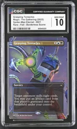 MTG SLD Grasping Tentacles #0021 Foil Borderless Scene CGC GEM 10 Spider-Man SPE - Image 1