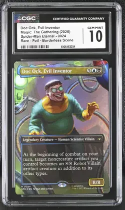 MTG SLD Doc Ock, Evil Inventor #0024 Foil Borderless Scene CGC GEM 10 Spider-Man - Image 1