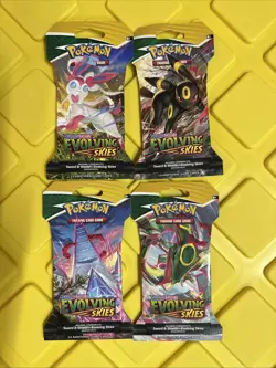 Pokemon Sword & Shield: Evolving Skies Sleeved 4 Booster Packs - Image 1