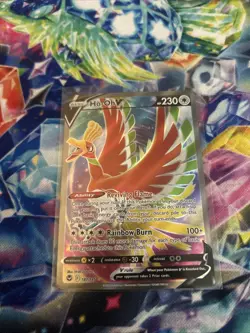 Pokemon TCG Ho-Oh v Silver Tempest Holo Ultra Rare Card 187/195 NM Condition - Image 1