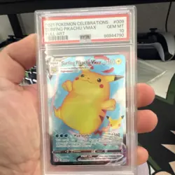 Pokemon: Surfing Pikachu VMAX No.009/025 Celebrations Full Art Holo PSA 10 Engl… - Image 1