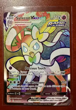 Pokemon TCG Sylveon VMAX 211/203 Evolving Skies Rainbow Secret Rare - Image 1