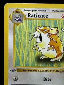 Pokemon TCG WOTC 1st Edition Base Set Raticate 40/102 Uncommon Gray Stamp LP! - Image 2