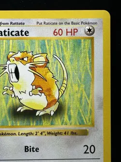 Pokemon TCG WOTC 1st Edition Base Set Raticate 40/102 Uncommon Gray Stamp LP! - Image 3