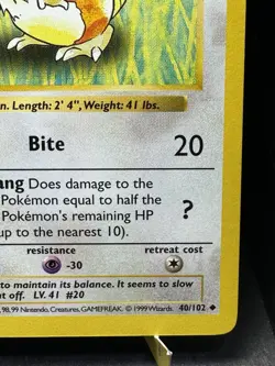 Pokemon TCG WOTC 1st Edition Base Set Raticate 40/102 Uncommon Gray Stamp LP! - Image 4