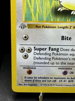 Pokemon TCG WOTC 1st Edition Base Set Raticate 40/102 Uncommon Gray Stamp LP! - Image 5