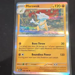 Pokemon TCG Marowak 105/165 SV: Scarlet & Violet 151 Holo Rare 120 HP 2023 - Image 1