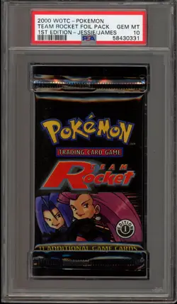 Pokemon Team Rocket 1st Edition Jessie/James Art Sealed Booster Pack PSA 10 - Image 1