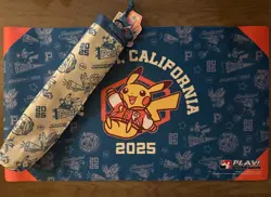 Pokemon World Championships 2025 Anaheim Playmat Varsity Jacket Pikachu Sealed - Image 1