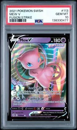 Mew V 2021 Pokemon Fusion Strike #113 - PSA 10 Gem Mint! - Image 1