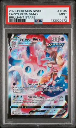 2022 POKEMON SWORD & SHIELD BRILLIANT STARS #TG15 FULL ART/SYLVEON VMAX PSA 9 - Image 1