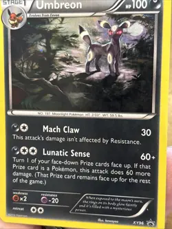Pokemon Umbreon XY96 Black Star Promo Holo Rare 2016 Wow Foil TCG Mid Era GAS - Image 3