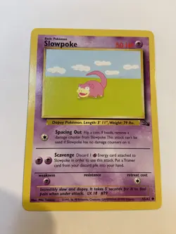 SLOWPOKE Fossil 55/62 Unlimited WOTC Pokemon Card LP-NM - Image 1