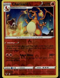 Charizard Rare SWSH04: Vivid Voltage 025/185 Fire Reverse Holo Pokemon Card - Image 1