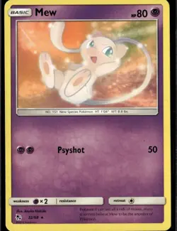 Mew Rare Hidden Fates 32/68 Psychic Normal Pokemon Card - Image 1