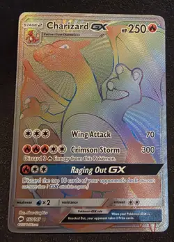Charizard GX 150/147 SM-Burning Shadows Rainbow Rare Holo Pokemon TCG Card - Image 1