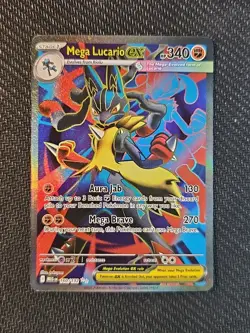Mega Lucario ex 160/132 ME01 Mega Evolution Pokemon Card – Ultra Rare Holo NM/M - Image 1