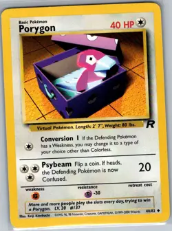 Porygon 48/82 Non Holo Team Rocket - Pokemon Card - NM - Image 1