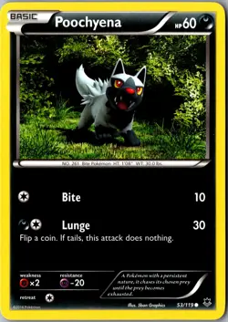 Poochyena 53/119 Common XY - Phantom Forces LP Pokemon Card - Image 1