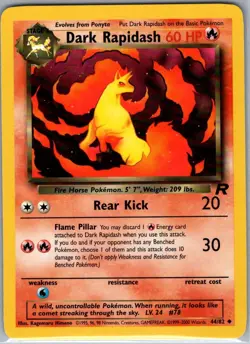 Dark Rapidash 44/82 Non Holo Team Rocket - Pokemon Card - NM - Image 1