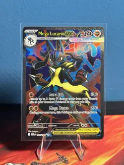 Pokemon Mega Lucario EX 160/132 Me01 Mega Evolution Ultra Rare Holo Card - Image 1