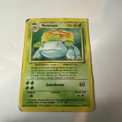 Venusaur 015/102 Base Set Holo Wotc Pokemon Card Heavy Played 1999 - Image 1