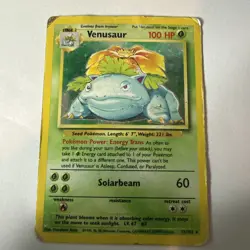 Venusaur 015/102 Base Set Holo Wotc Pokemon Card Heavy Played 1999 - Image 4