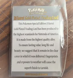 Pokemon Burger King 23k Gold Plated Trading Card Togepi-LAST ONE! - NO BOX - Image 3