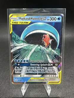 Pokemon TCG Magikarp Wailord Tag Team GX Full Art Holo Promo Card SM166 - Image 1