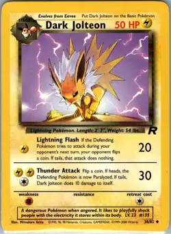 Dark Jolteon 38/82 Non Holo Team Rocket - Pokemon Card - NM - Image 1