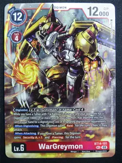 WarGreymon BT14-101 SEC Foil - Digimon Card #2YY - Image 1