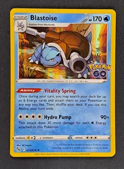 Pokemon Card TCG Blastoise 017/078 Pokemon GO Holo LP - Image 1