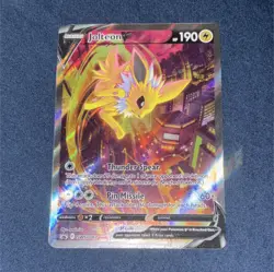 Pokemon TCG Jolteon V SWSH184 Promo Full Art Holo Black Star 190 HP Card - Image 1
