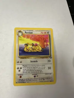 Pokemon Base Set Card WOTC TCG 1999 Vintage Persian 42/64 Jungle - Image 1