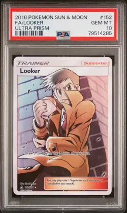 2018 Pokemon Looker Ultra Prism Full Art Sun & Moon #152 PSA 10 GEM MINT - Image 1