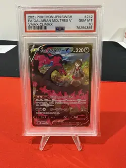 Pokemon PSA 10 - Galarian Moltres V 242/184 CSR - s8b VMAX Climax - Japanese - Image 1