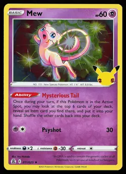 Mew 011/025 Holo Rare Celebrations Pokemon Card - Image 1