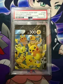 2021 Pokemon Celebrations Collection PIKACHU V-UNION SWSH140 PSA 10 GEM MINT - Image 1