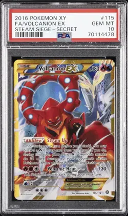Pokemon PSA 10 Volcanion EX (Secret) 115/114 XY - Steam Siege Holo - Image 1