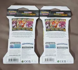 Two Darkness Ablaze Sleeved Booster Pack Pokemon TCG New & Sealed - Image 3