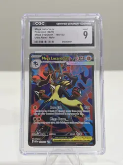 2025 POKEMON MEG EN-MEGA EVOLUTION ULTRA RARE #160 MEGA LUCARIO EX CGC 9 - Image 1