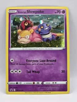 Pokemon TCG Galarian Slowpoke SWSH 126 Black Star Promo 🍥GALAXY FART SWIRL🍥 - Image 2