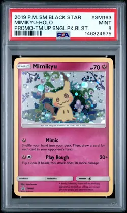 2019 POKEMON SM BLACK STAR PROMO TEAM UP SINGLE PACK BLISTERS MIMIKYU-HOLO PSA 9 - Image 1