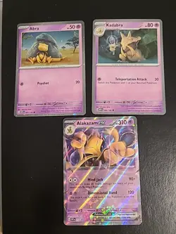 Abra Kadabra Alakazam ex SV151 Promo Lot Of 3 – Pokemon Cosmos Holo Set NM - Image 1